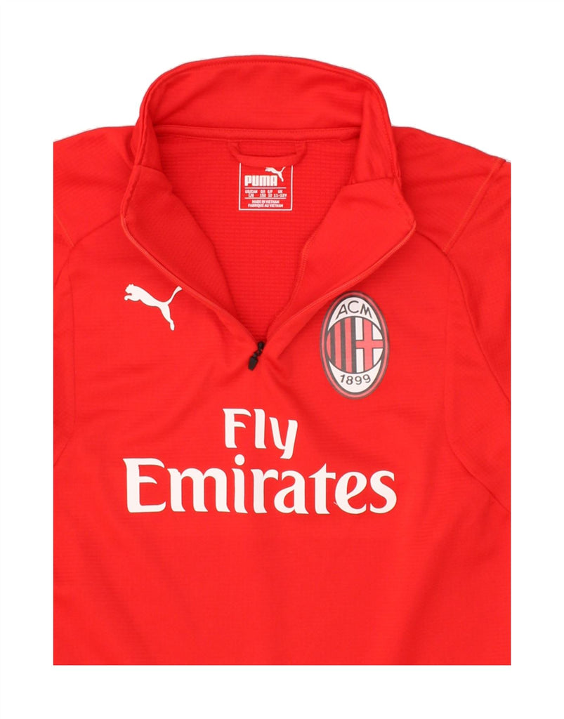 PUMA Boys AC Milan Graphic Pullover Tracksuit Top 11-12 Years Red | Vintage Puma | Thrift | Second-Hand Puma | Used Clothing | Messina Hembry 
