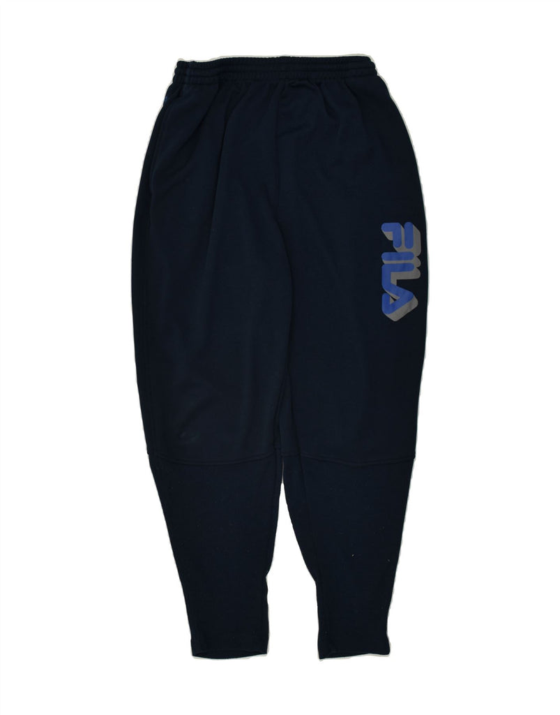 FILA Mens Graphic Tracksuit Trousers Joggers IT 50 Medium Navy Blue | Vintage Fila | Thrift | Second-Hand Fila | Used Clothing | Messina Hembry 