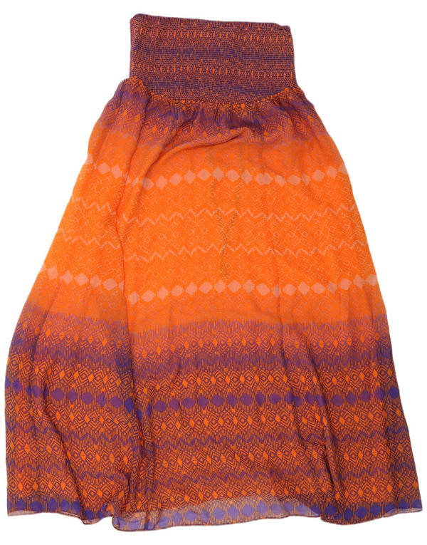 Monsoon Womens High Waist A-Line Skirt Large W32 Orange Striped