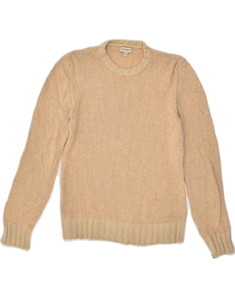 HENRY COTTONS Womens Crew Neck Jumper Sweater IT 46 Large Beige Wool | Vintage Henry Cottons | Thrift | Second-Hand Henry Cottons | Used Clothing | Messina Hembry 