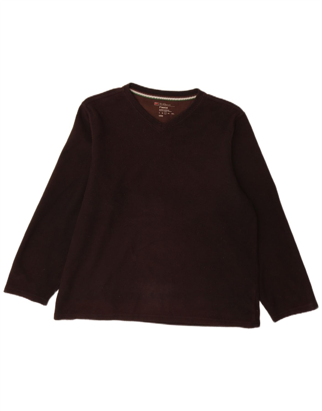 Marks & Spencer Mens Blue Harbour Fleece Jumper Large Brown Polyester