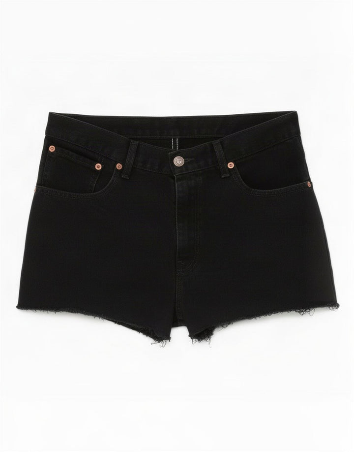 Levi's Womens 581 Distressed Denim Shorts Large W32 Black Cotton