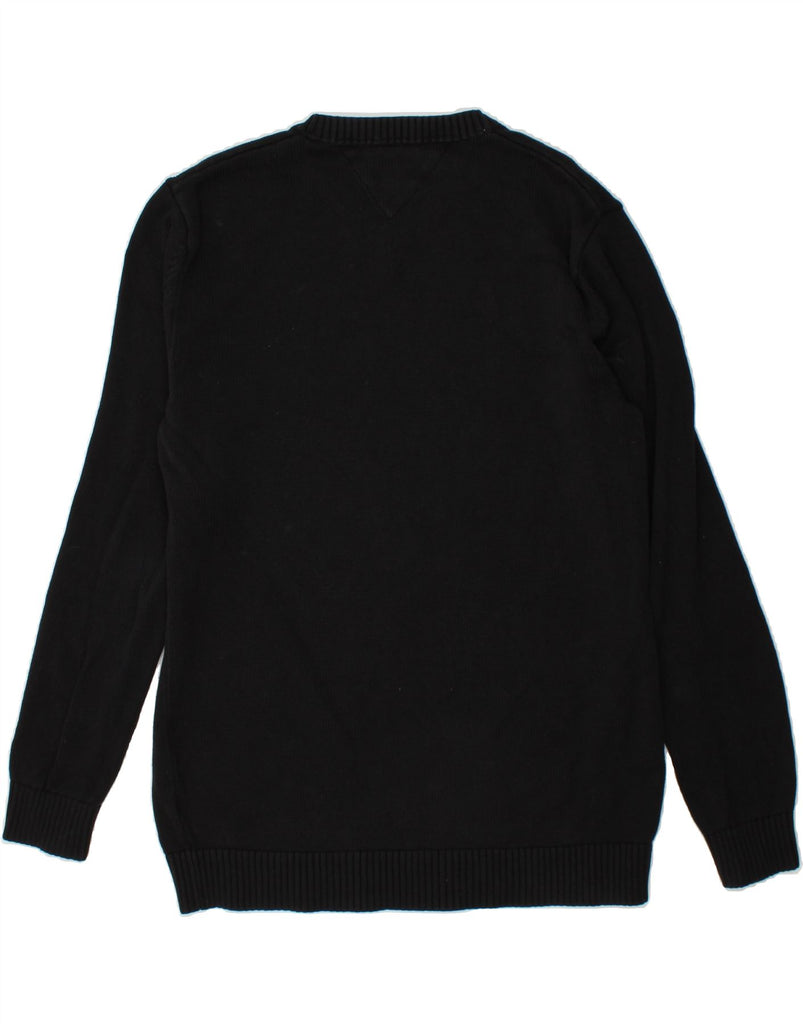 TOMMY HILFIGER Mens V-Neck Jumper Sweater Large Black Cotton Vintage Tommy Hilfiger and Second-Hand Tommy Hilfiger from Messina Hembry 