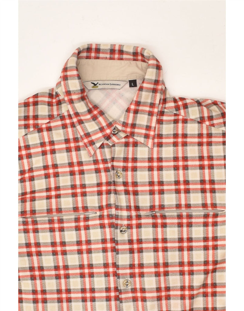 SALEWA Mens Slim Flannel Shirt Large Red Check Polyester | Vintage SALEWA | Thrift | Second-Hand SALEWA | Used Clothing | Messina Hembry 