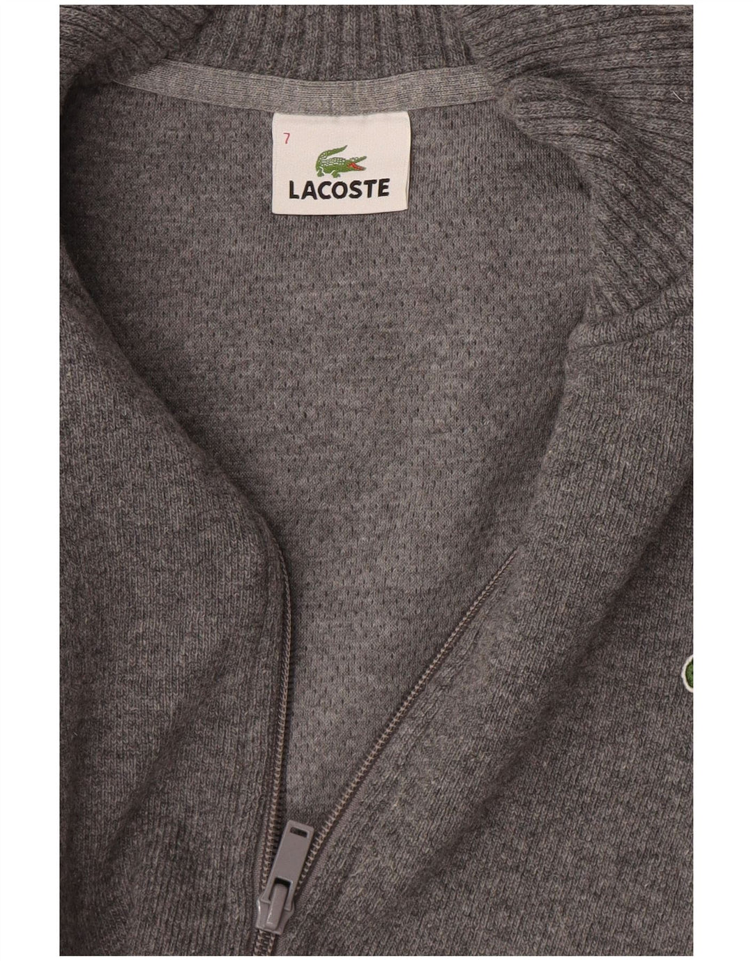 Lacoste Mens Cardigan Sweater Size 7 2XL Grey
