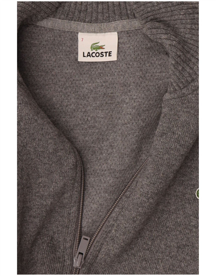 Lacoste Mens Cardigan Sweater Size 7 2XL Grey