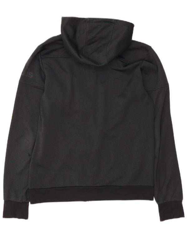 Adidas Mens Zip Hoodie Sweater Medium Black Polyester