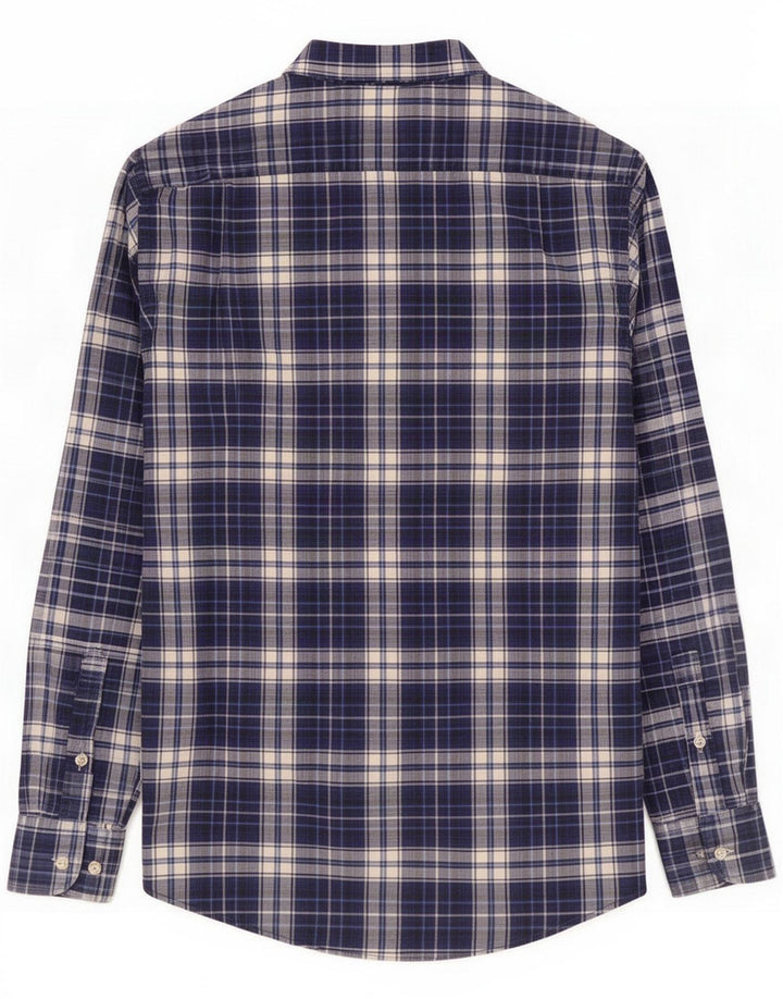 Massimo Dutti Mens Shirt Medium Blue Plaid