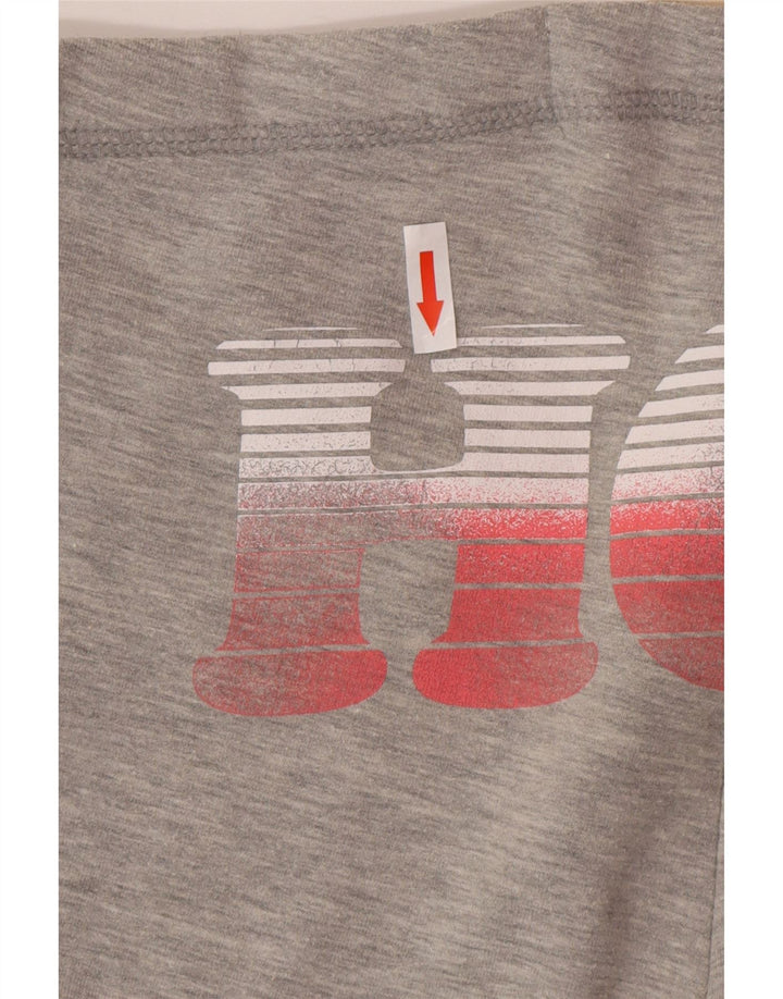 Hollister Womens Graphic Tracksuit Trousers Joggers UK 14 Medium Grey