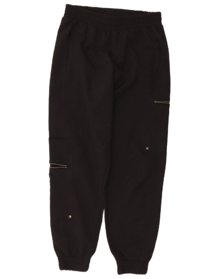 Zara Womens Cargo Tracksuit Trousers Joggers UK 8 Small Black