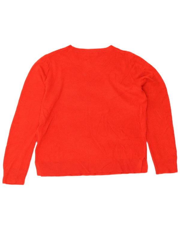 Marks & Spencer Womens Oversized Boat Neck Jumper Sweater UK 16 Large Red