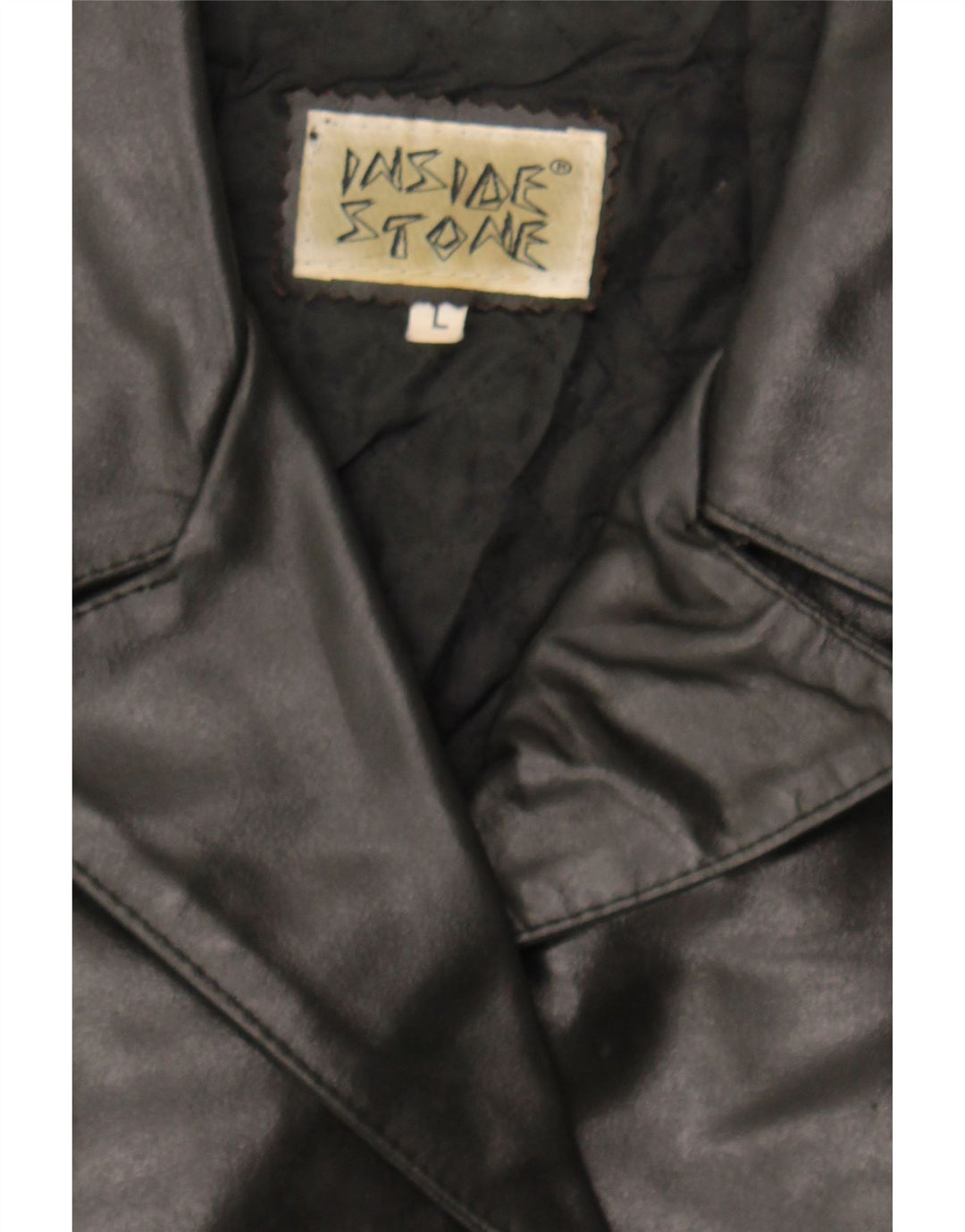VINTAGE Womens Leather Coat UK 14 Large Black Leather Vintage Vintage and Second-Hand Vintage from Messina Hembry 