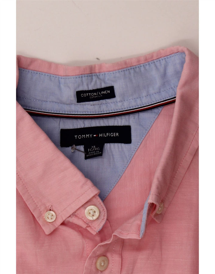 TOMMY HILFIGER Mens Shirt XL Pink Cotton