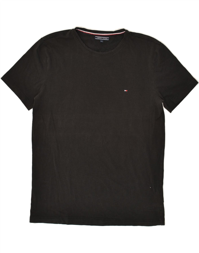 TOMMY HILFIGER Mens Slim T-Shirt Top 2XL Black Vintage Tommy Hilfiger and Second-Hand Tommy Hilfiger from Messina Hembry 