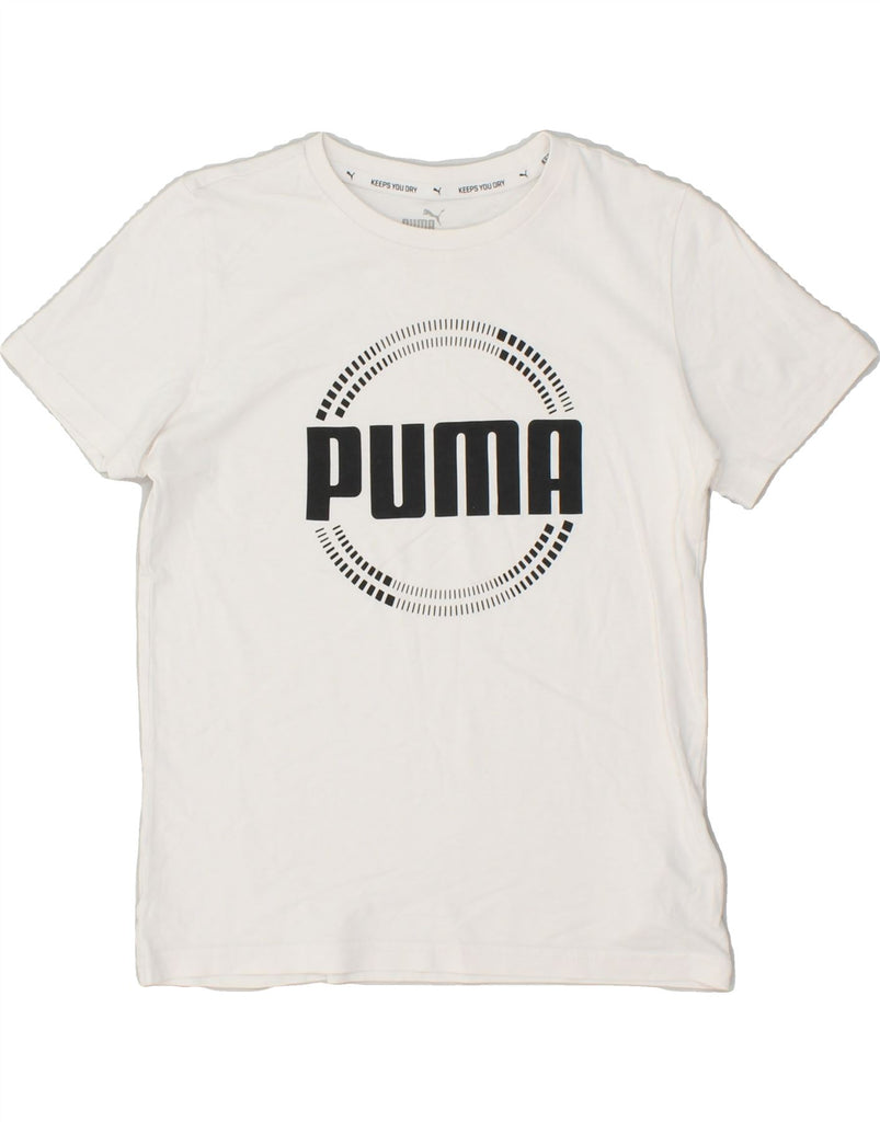 PUMA Boys Graphic T-Shirt Top 11-12 Years White Cotton | Vintage Puma | Thrift | Second-Hand Puma | Used Clothing | Messina Hembry 