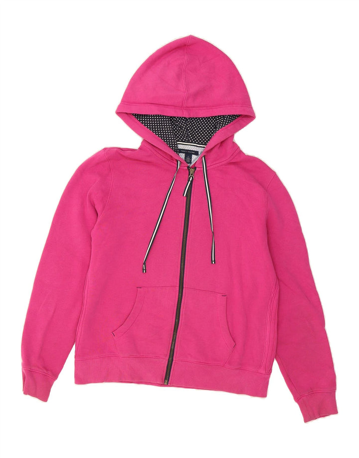 TOMMY HILFIGER Womens Oversized Zip Hoodie Sweater UK 14 Medium Pink Vintage Tommy Hilfiger and Second-Hand Tommy Hilfiger from Messina Hembry 