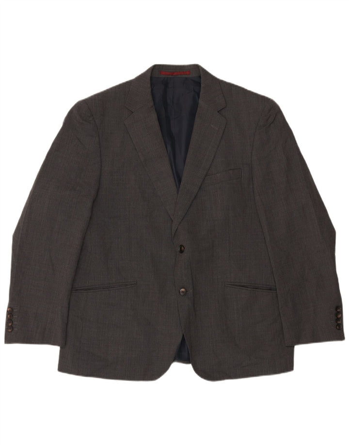 Marks & Spencer Mens Short 2 Button Blazer Jacket UK 44 XL Grey Wool