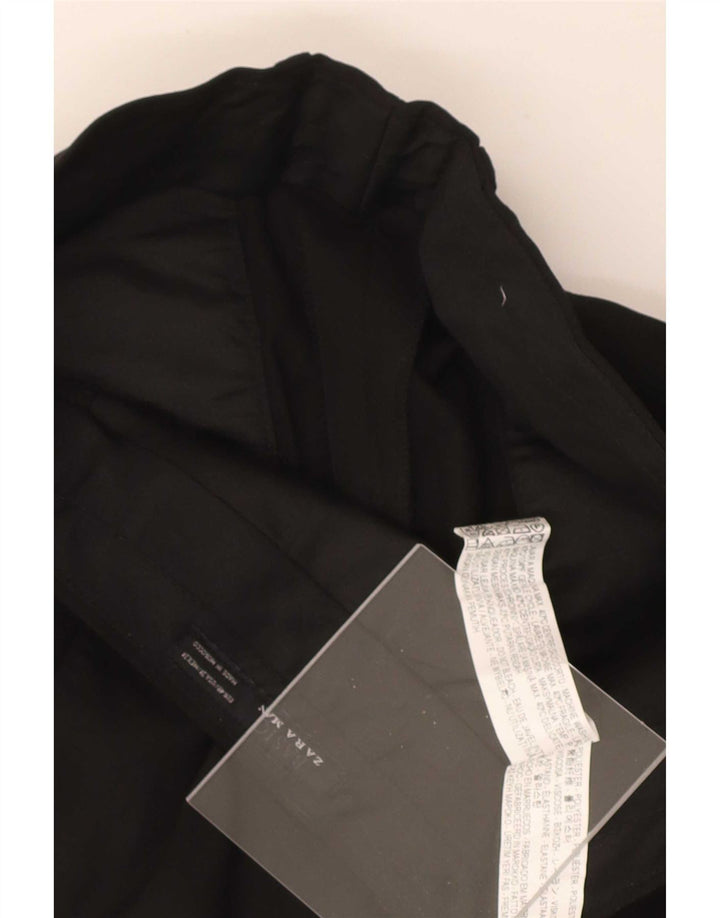 Zara Womens Straight Suit Trousers EU 40 Medium W31 L29 Black Polyester