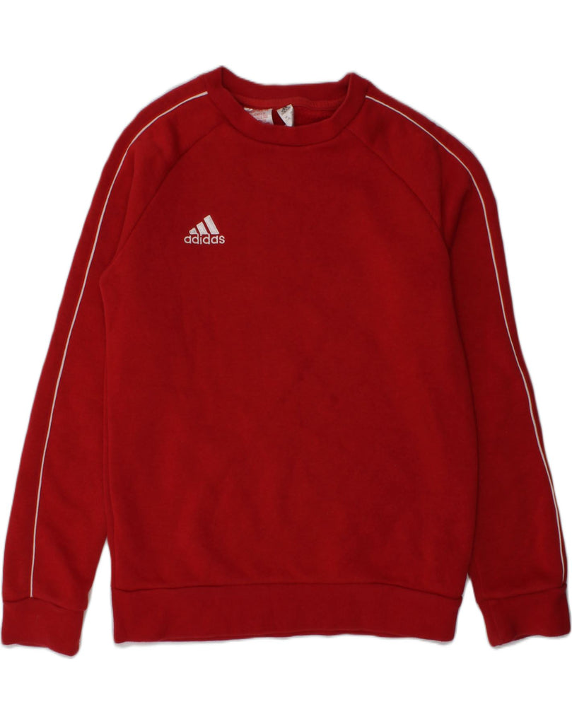 ADIDAS Boys Sweatshirt Jumper 9-10 Years Red Cotton | Vintage Adidas | Thrift | Second-Hand Adidas | Used Clothing | Messina Hembry 