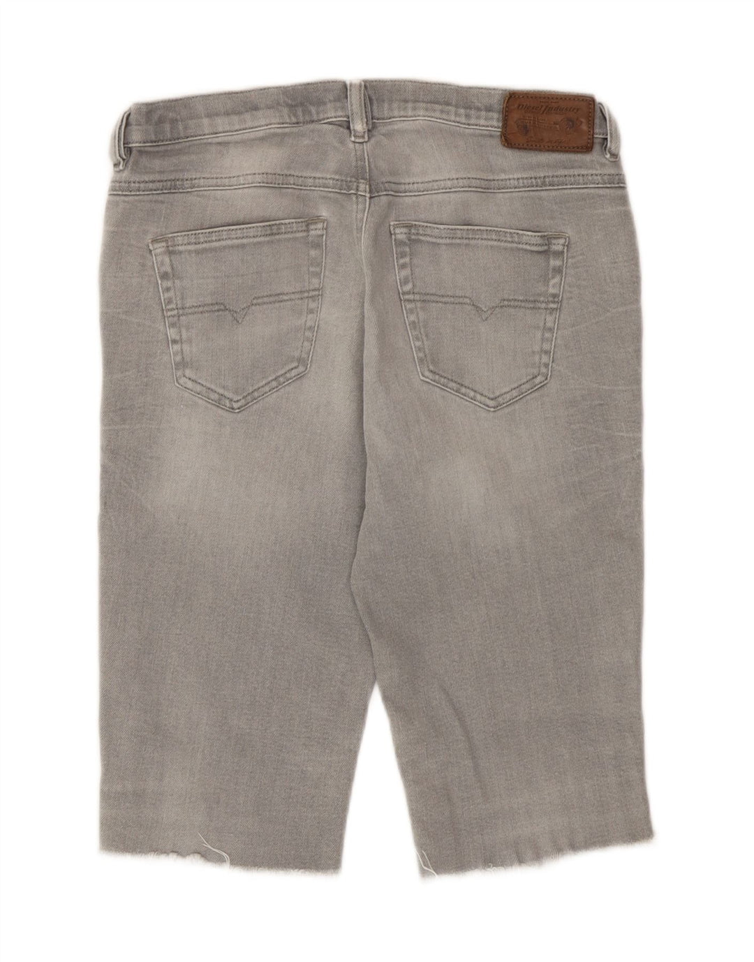 Diesel Womens Belthy Distressed Denim Shorts W27 Small Grey Cotton
