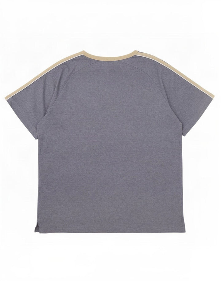 Asics Mens T-Shirt Top Medium Blue Colourblock Cotton