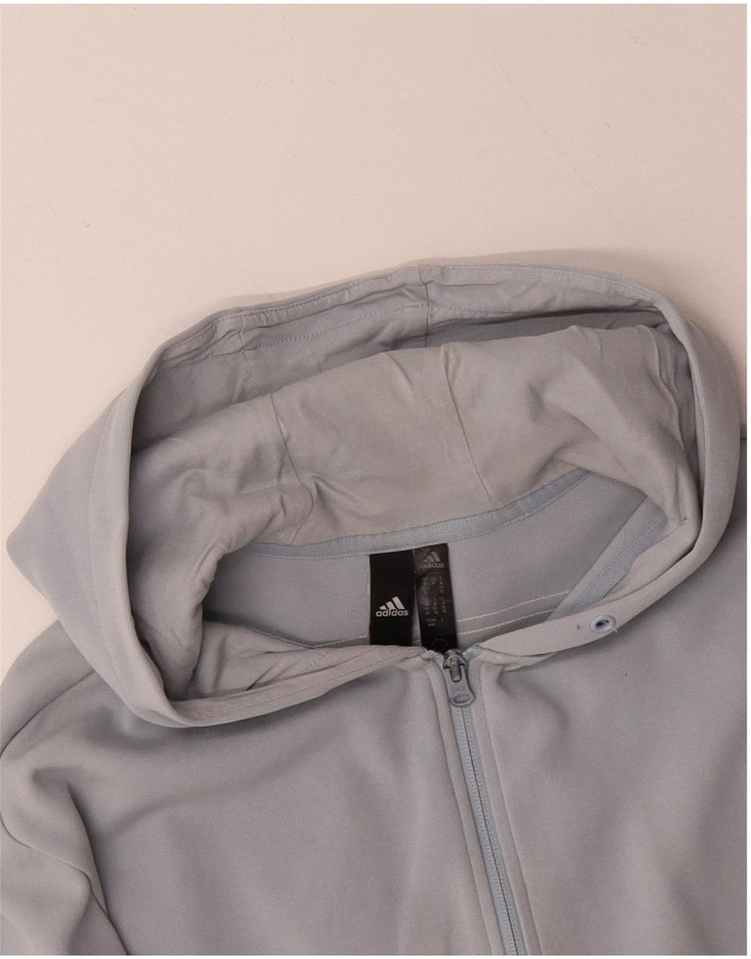 ADIDAS Womens Oversized Zip Hoodie Sweater UK 14 Medium Blue Cotton