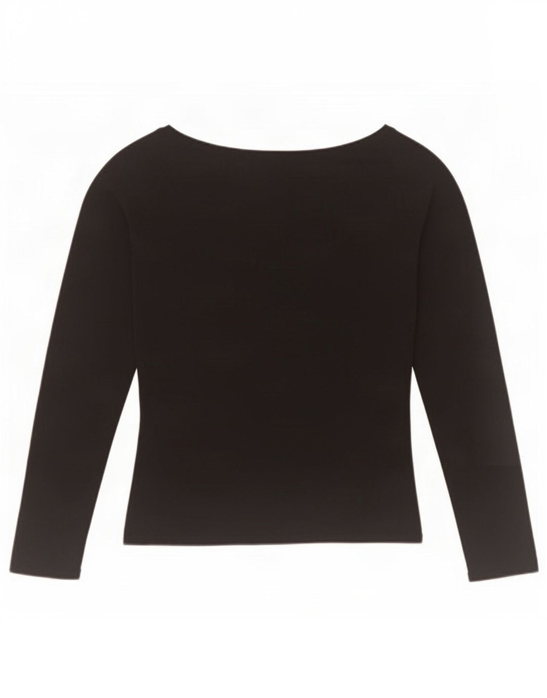 Zara Womens Crop Top Long Sleeve UK 12 Medium Black Rayon