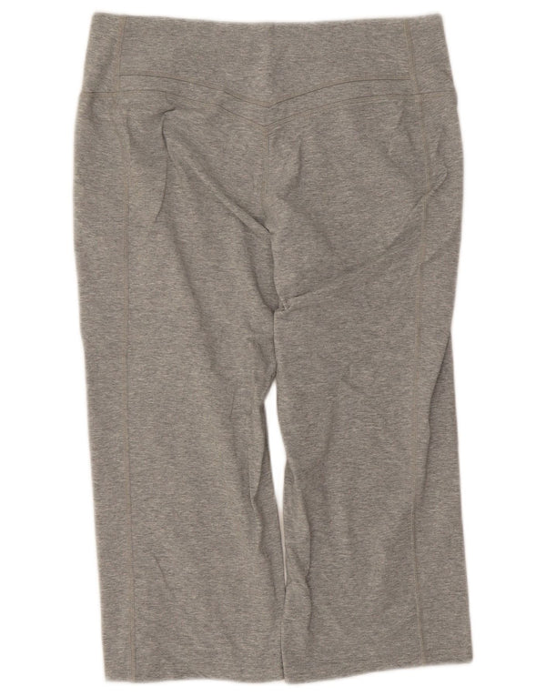 Nike Womens Dri Fit Capri Tracksuit Trousers UK 14 Medium Grey Flecked