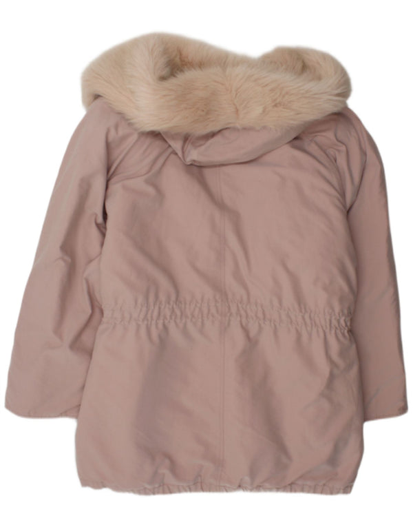 Vintage Womens Hooded Windbreaker Coat UK 26 3XL Pink Polyester