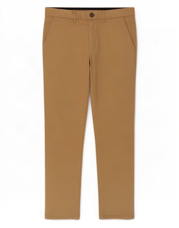 Zara Mens Straight Chino Trousers EU 42 Large W32 L28 Beige Cotton