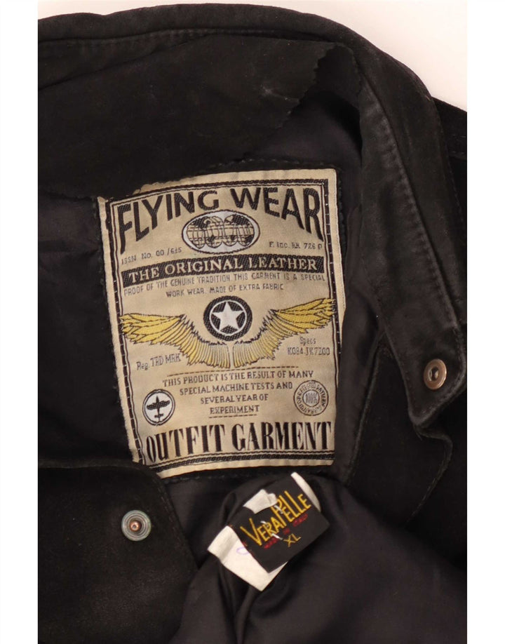 Flying Wear Mens Suede Shirt XL Black Leather
