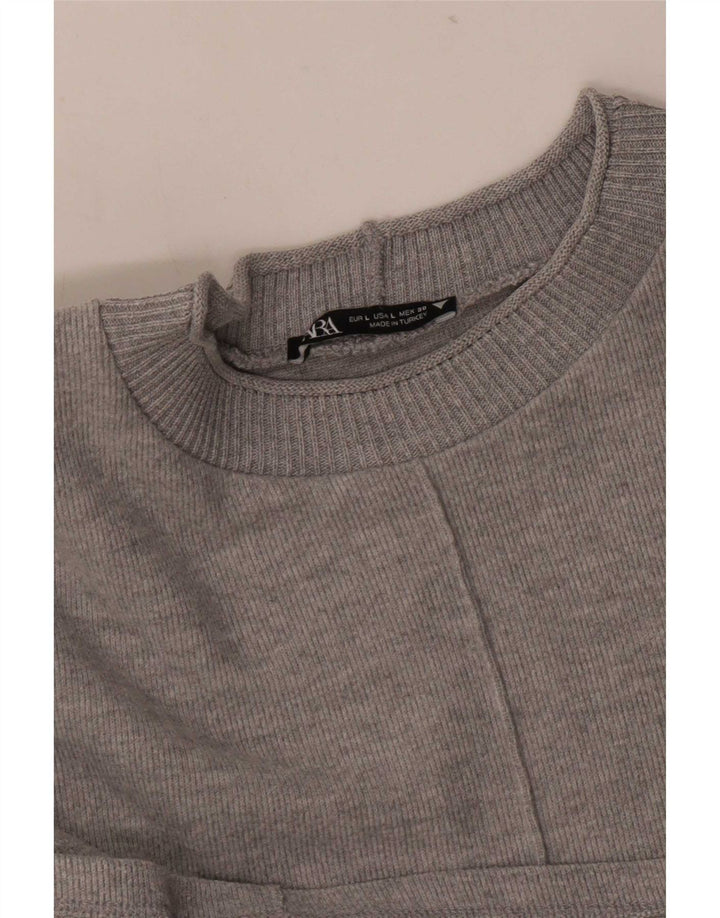 Zara Womens Jumper Dress UK 16 Large Grey