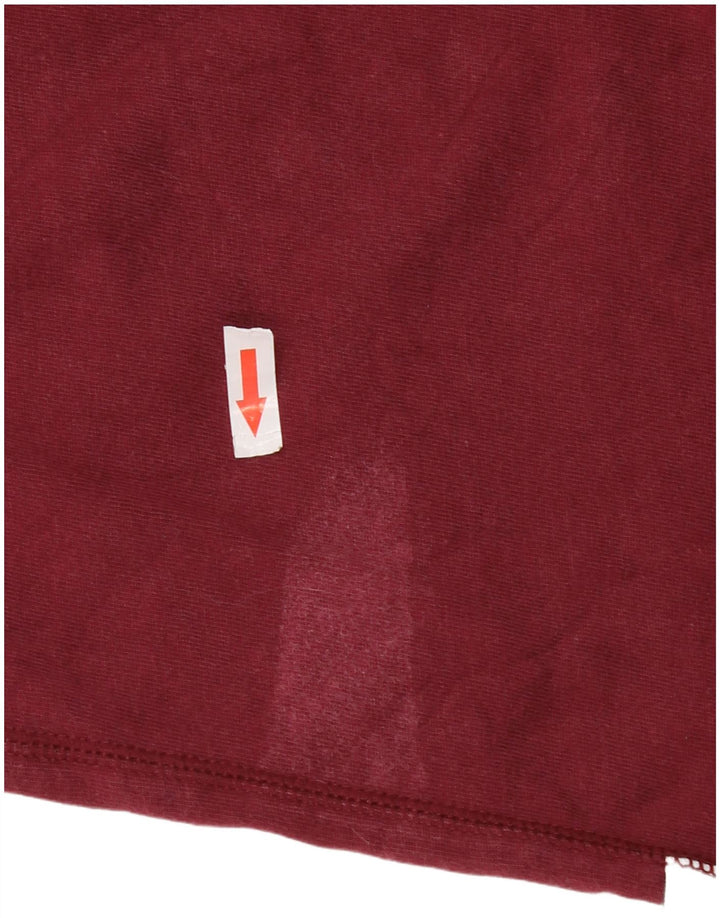 Adidas Mens T-Shirt Top Small Burgundy Cotton