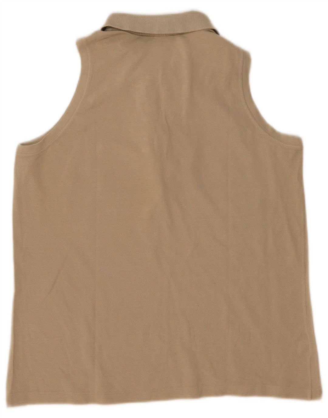 Lacoste Womens Sleeveless Polo Shirt Size 44 Large Beige