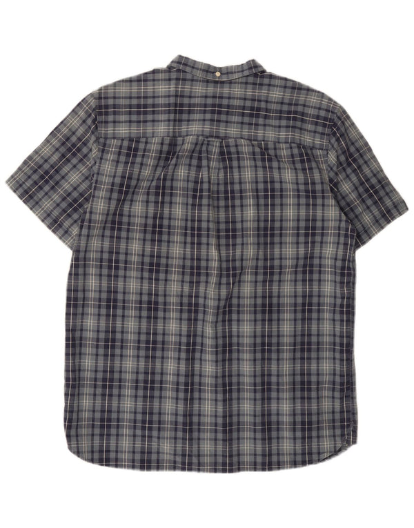 Lyle & Scott Mens Short Sleeve Regular Fit Shirt XL Blue Plaid Cotton
