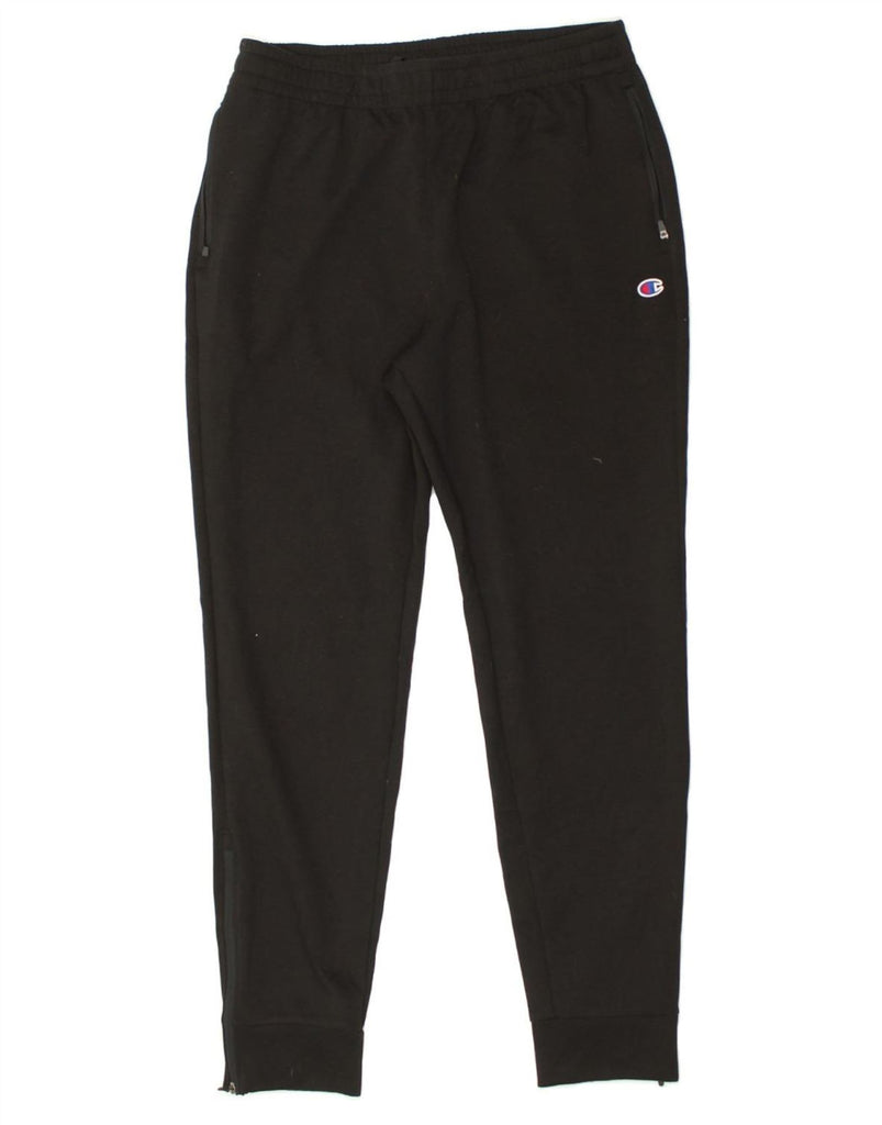 CHAMPION Mens Tracksuit Trousers Medium Black Cotton | Vintage Champion | Thrift | Second-Hand Champion | Used Clothing | Messina Hembry 