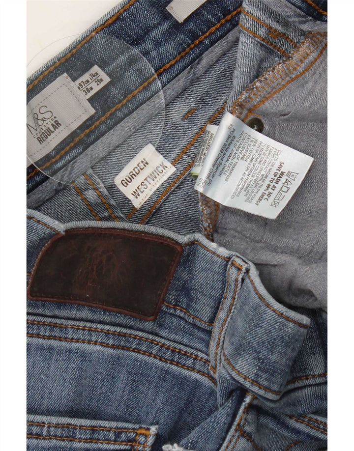 Marks & Spencer Mens Regular Cropped Jeans W38 L25 Blue Cotton