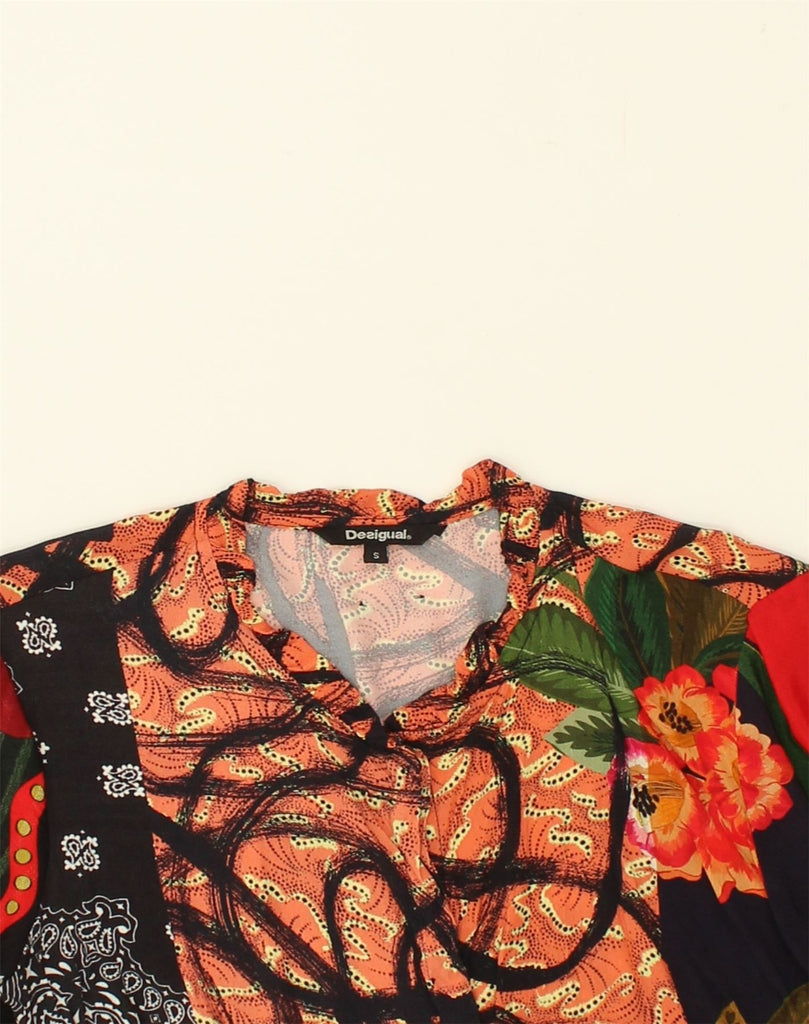 DESIGUAL Womens Crazy Pattern Shirt Blouse UK 10 Small Multicoloured | Vintage Desigual | Thrift | Second-Hand Desigual | Used Clothing | Messina Hembry 