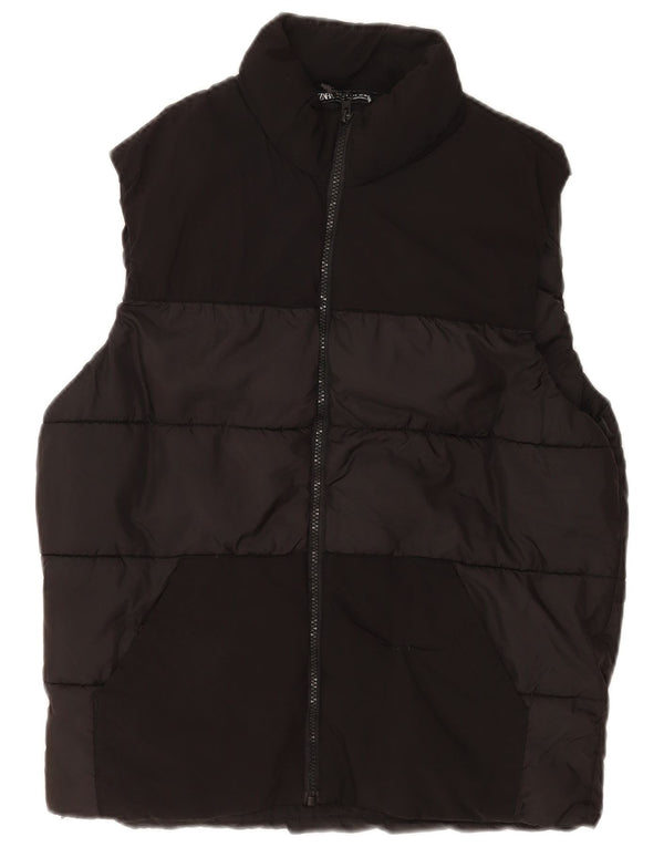 Zara Mens Padded Gilet UK 36 Small Black Polyester