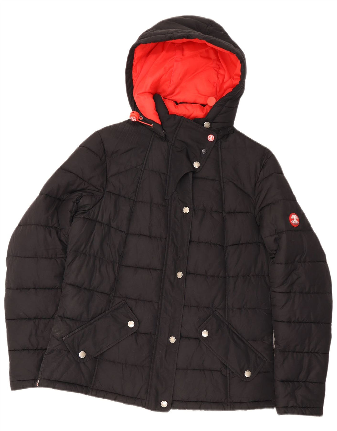 Barbour Womens Hooded Padded Jacket UK 12 Medium Black