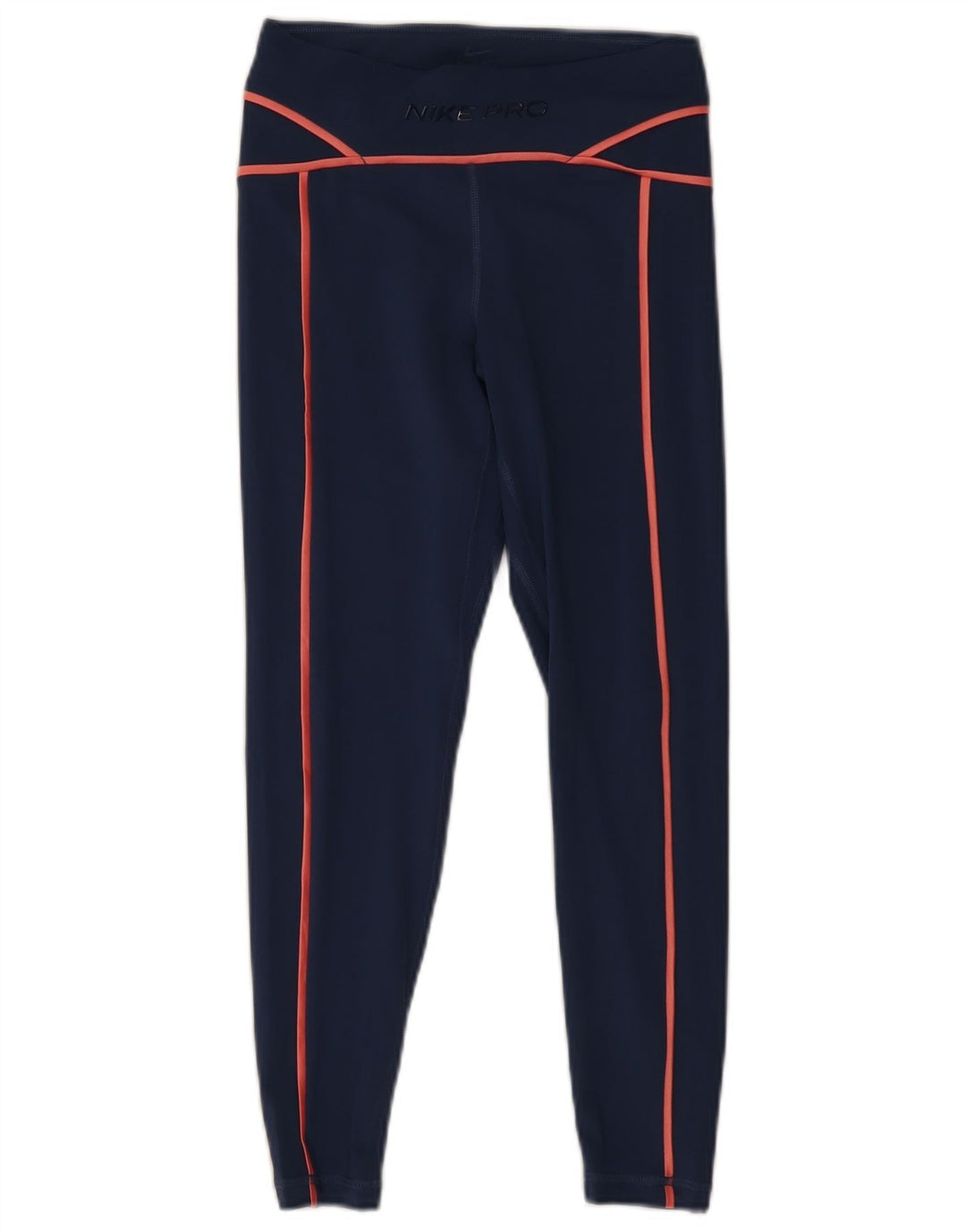 Nike Womens Dri Fit Graphic Leggings UK 8 Small  Navy Blue Polyester
