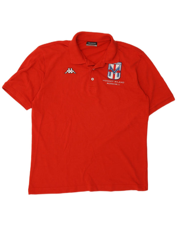Kappa Mens Graphic Polo Shirt XL Red Cotton