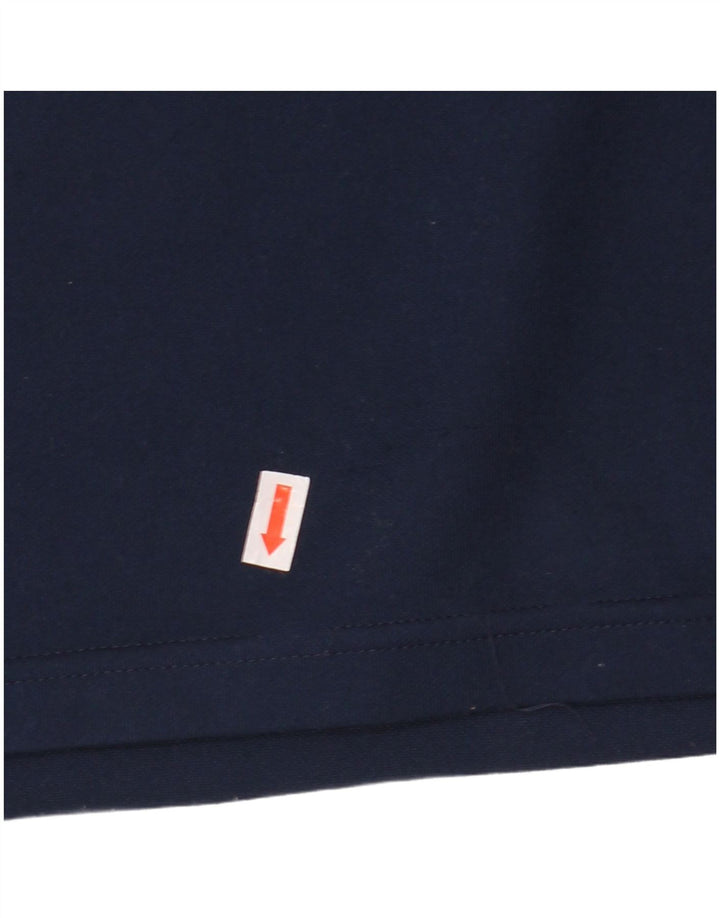 Adidas Mens Climalite Zip Neck Top Long Sleeve Large Navy Blue Polyester