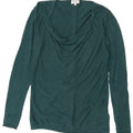 JIGSAW Womens Boat Neck Jumper Sweater UK 12 Medium Green Polyamide