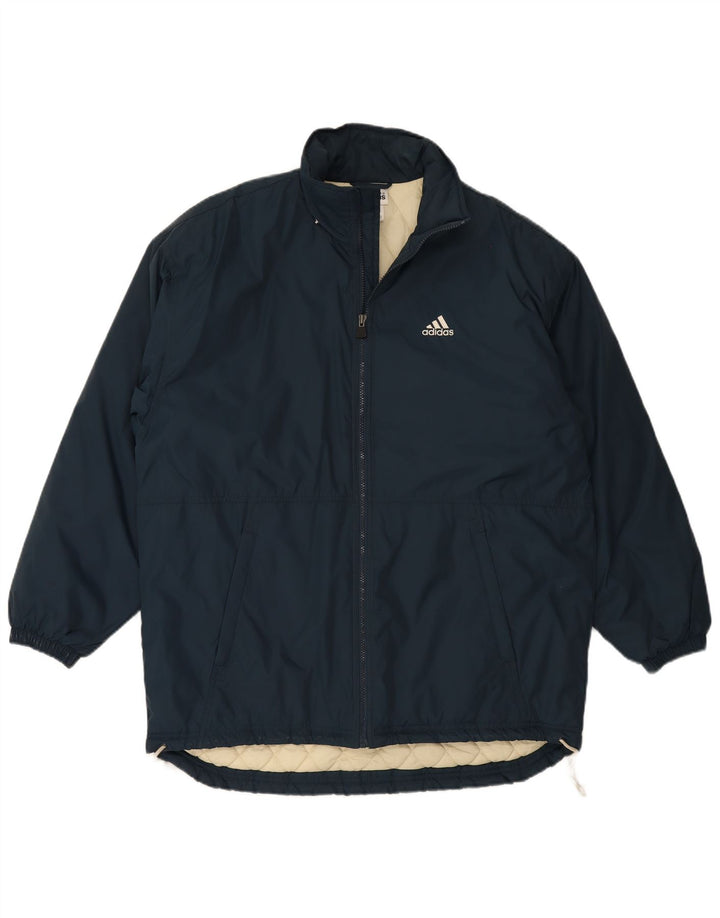Adidas Mens Padded Jacket UK 38/40 Medium Navy Blue Nylon