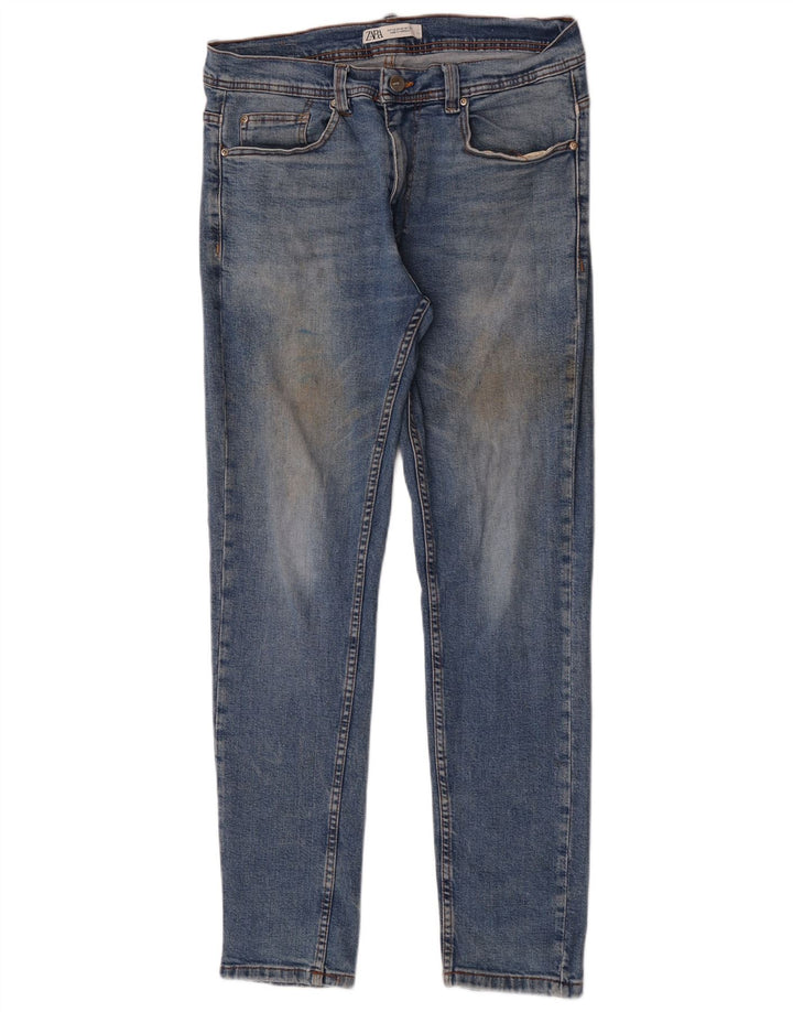 Zara Mens Slim Jeans EU 42 Large W32 L32 Blue Cotton