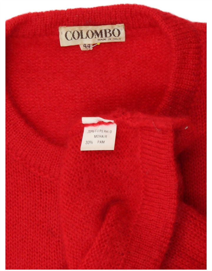 Colombo Womens Cardigan Sweater IT 44 Medium Red Mohair