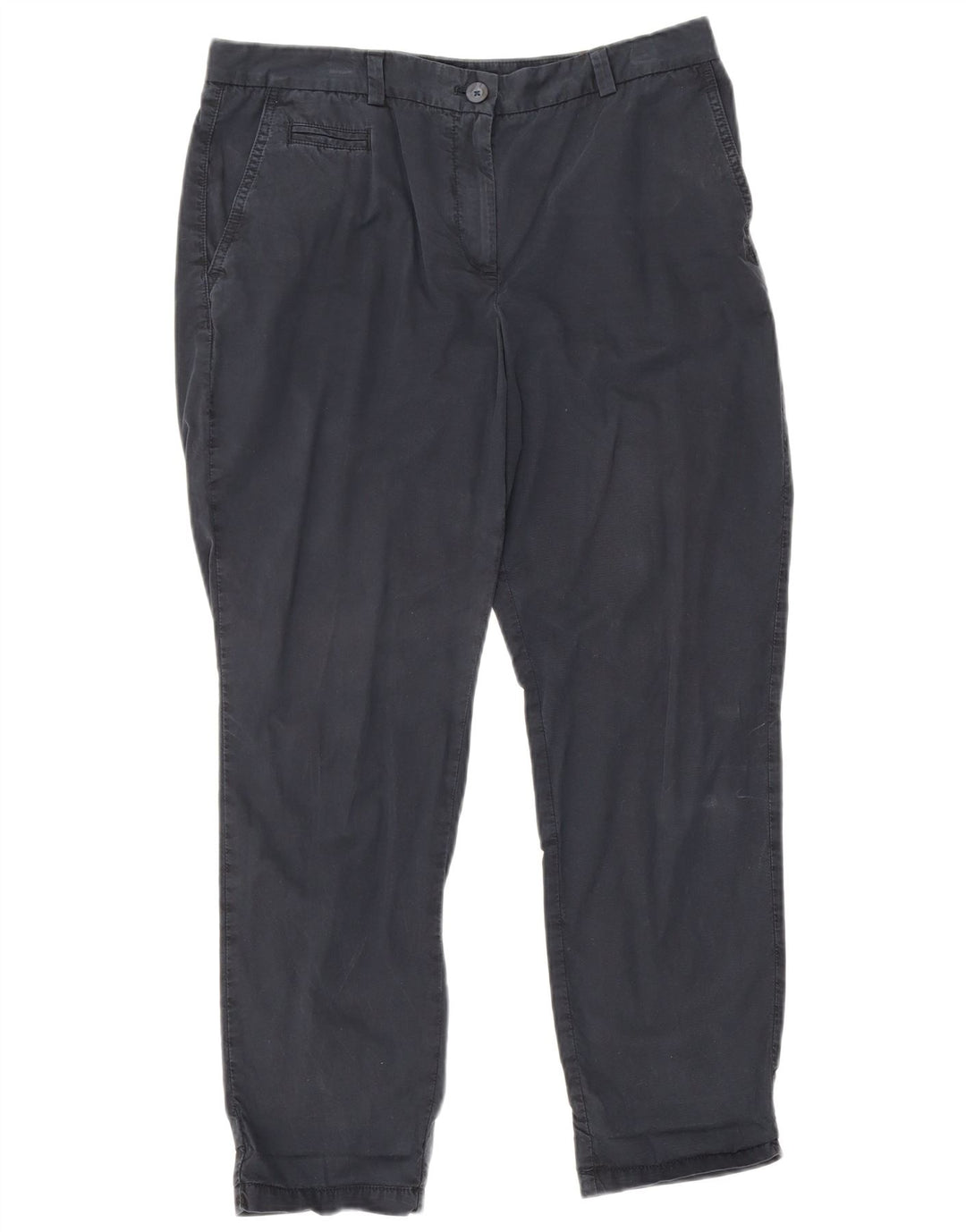 Marks & Spencer Womens Chino Trousers UK 12 Medium W32 L26 Navy Blue