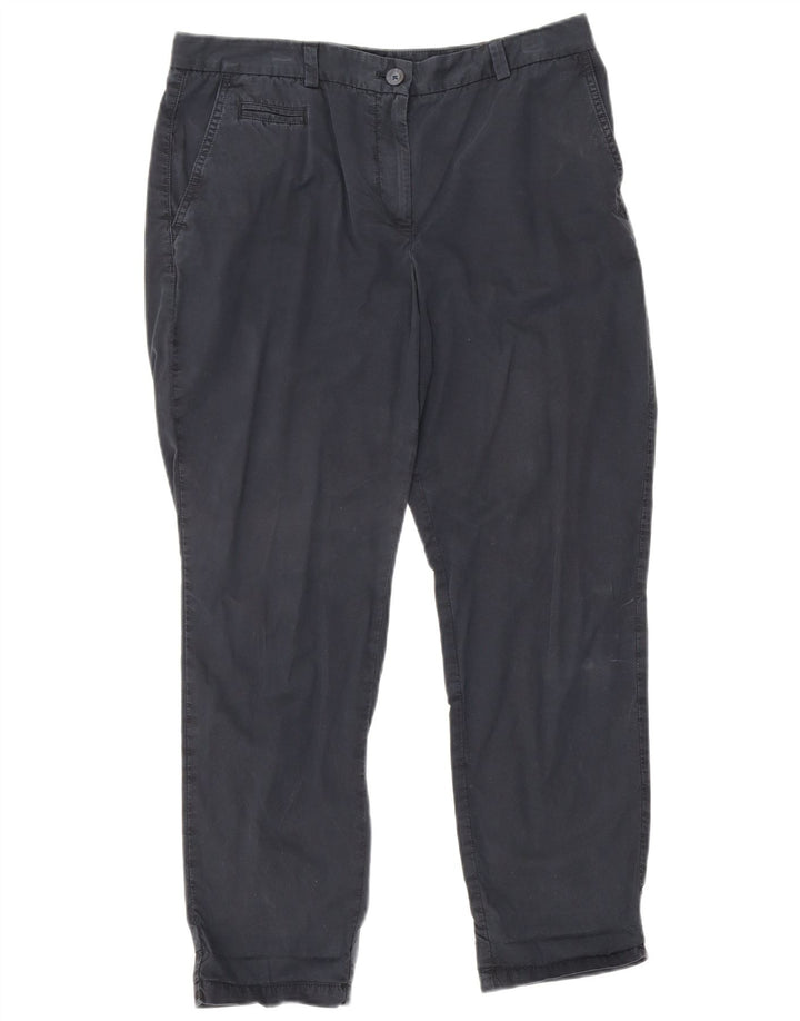 Marks & Spencer Womens Chino Trousers UK 12 Medium W32 L26 Navy Blue