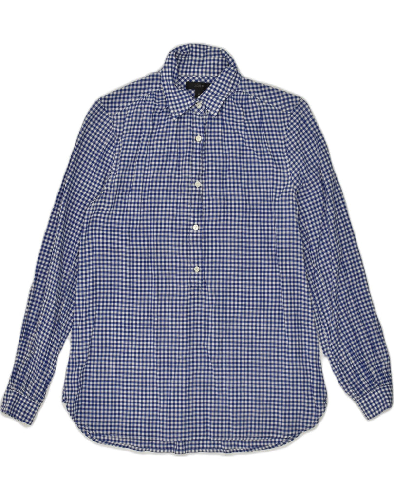 J. CREW Womens Pullover Shirt US 0 XS Blue Gingham Cotton | Vintage J. Crew | Thrift | Second-Hand J. Crew | Used Clothing | Messina Hembry 